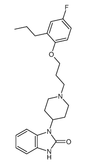 1-{1-[3-(4-fluoro-2-propyl-phenoxy)-propyl]-piperidin-4-yl}-1,3-dihydro-benzoimidazol-2-one结构式