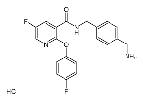N-(4-aminomethyl-benzyl)-5-fluoro-2-(4-fluoro-phenoxy)-nicotinamide hydrochloride Structure