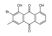 2-bromo-1,8-dihydroxy-3-methylanthracene-9,10-dione结构式