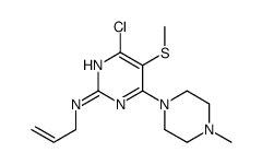 4-chloro-6-(4-methylpiperazin-1-yl)-5-methylsulfanyl-N-prop-2-enylpyrimidin-2-amine结构式