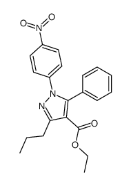 1-(4-nitro-phenyl)-5-phenyl-3-propyl-1H-pyrazole-4-carboxylic acid ethyl ester结构式