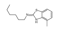 N-hexyl-4-methyl-1,3-benzothiazol-2-amine结构式