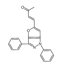 4-(1,3-diphenylfuro[3,2-c]pyrazol-5-yl)but-3-en-2-one结构式
