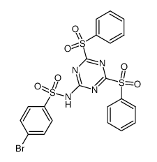 N-(4,6-bis-benzenesulfonyl-[1,3,5]triazin-2-yl)-4-bromo-benzenesulfonamide结构式