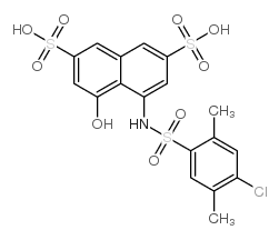 8-(2,5-dimethyl-4-chlorophenylsulfonamido)-1-naphthol-3,6-disulfonic acid structure
