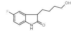 5-氟-3-(4-羟基丁基)-1,3-二氢吲哚-2-酮结构式