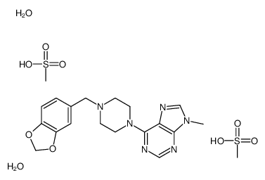 6-[4-(1,3-benzodioxol-5-ylmethyl)piperazin-1-yl]-9-methylpurine,methanesulfonic acid,dihydrate结构式