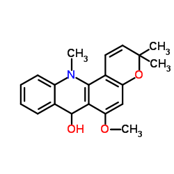 7H-Pyrano[2,3-c]acridin-7-one,3,12-dihydro-6-methoxy-3,3,12-trimethyl- Structure