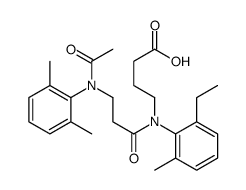 N-(N-Acetyl-3-(2,6-dimethylanilino)propionyl)-4-(2-ethyl-6-methylanili no)butyric acid结构式