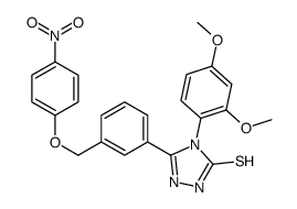 4-(2,4-dimethoxyphenyl)-3-[3-[(4-nitrophenoxy)methyl]phenyl]-1H-1,2,4-triazole-5-thione结构式