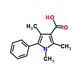 1,2,4-Trimethyl-5-phenyl-1H-pyrrole-3-carboxylic acid结构式