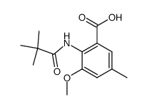 3-methoxy-5-methyl-2-pivalamidobenzoic acid结构式