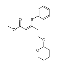 methyl (2Z)-3-phenylsulfanyl-5-(tetrahydro-2H-pyran-2-yloxy)pent-2-enoate结构式