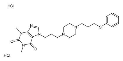 1,3-dimethyl-7-[3-[4-(3-phenylsulfanylpropyl)piperazin-1-yl]propyl]purine-2,6-dione,dihydrochloride结构式