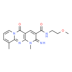 2-imino-N-(2-methoxyethyl)-1,10-dimethyl-5-oxo-1,5-dihydro-2H-dipyrido[1,2-a:2,3-d]pyrimidine-3-carboxamide Structure