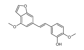 2-methoxy-5-[2-(4-methoxy-1-benzofuran-6-yl)ethenyl]phenol结构式