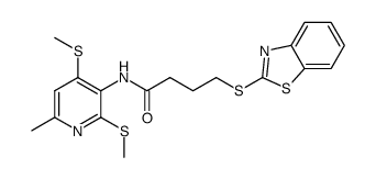 4-(benzothiazol-2-ylthio)-N-[2,4-bis(methylthio)-6-methyl-pyridin-3-yl]butanamide Structure