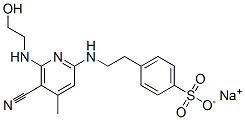 Benzenesulfonic acid, 4-[2-[[5-cyano-6-[(2-hydroxyethyl)amino]-4-methyl-2-pyridinyl]amino]ethyl]-, monosodium salt picture