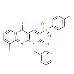 3-[(3,4-dimethylphenyl)sulfonyl]-2-imino-10-methyl-1-(3-pyridinylmethyl)-1,2-dihydro-5H-dipyrido[1,2-a:2,3-d]pyrimidin-5-one结构式