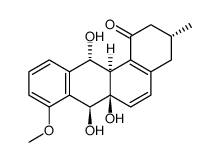 Benz[a]anthracen-1(2H)-one, 3,4,6a,7,12,12a-hexahydro-6a,7,12-trihydroxy-8-methoxy-3-methyl-, (3R,6aR,7S,12R,12aR)-rel-(+) Structure