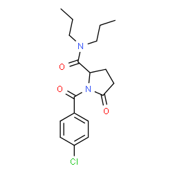 ()-1-(4-chlorobenzoyl)-5-oxo-N,N-dipropylpyrrolidine-2-carboxamide structure