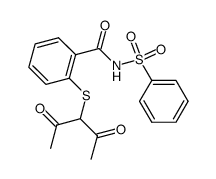 [2-(1-acetyl-2-oxo-propylsulfanyl)-benzoyl]-benzenesulfonyl-amine结构式