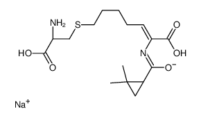 sodium,(2R)-2-amino-3-[(Z)-6-carboxy-6-[[(1S)-2,2-dimethylcyclopropanecarbonyl]amino]hex-5-enyl]sulfanylpropanoate结构式