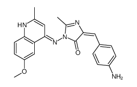 4H-Imidazol-4-one, 3,5-dihydro-5-((4-aminophenyl)methylene)-3-((6-meth oxy-2-methyl-4-quinolinyl)amino)-2-methyl- Structure