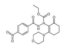 ethyl 1-(2-morpholino-6-oxocyclohex-1-en-1-yl)-2-(4-nitrobenzoyl)hydrazine-1-carboxylate结构式