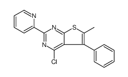Thieno[2,3-d]pyrimidine, 4-chloro-6-methyl-5-phenyl-2-(2-pyridinyl) Structure