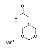 bis[N-(1,3-dioxa-5-aza-cyclohexyl)acetato]copper(II) Structure