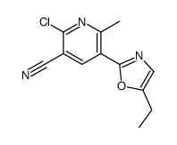 2-氯-5-(5-乙基-1,3-噁唑-2-基)-6-甲基烟腈结构式