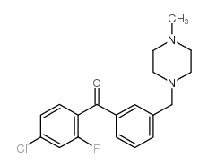 4-CHLORO-2-FLUORO-3'-(4-METHYLPIPERAZINOMETHYL) BENZOPHENONE结构式