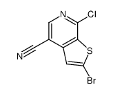 2-bromo-7-chlorothieno[2,3-c]pyridine-4-carbonitrile结构式