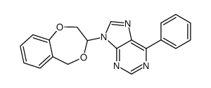 9-(3,5-dihydro-2H-1,4-benzodioxepin-3-yl)-6-phenylpurine结构式
