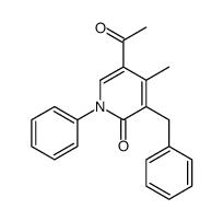 5-acetyl-3-benzyl-4-methyl-1-phenylpyridin-2-one结构式