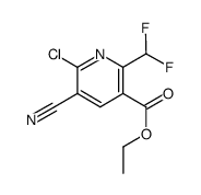 ethyl 6-chloro-5-cyano-2-(difluoromethyl)nicotinate结构式