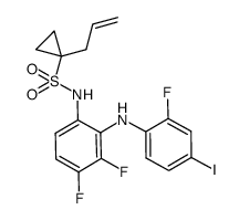 1-allyl-N-(3,4-difluoro-2-(2-fluoro-4-iodophenylamino)phenyl)cyclopropane-1-sulfonamide Structure