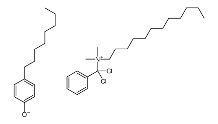 (dichlorobenzyl)dodecyldimethylammonium, salt with p-octylphenol (1:1) structure
