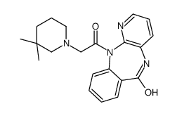 11-[2-(3,3-dimethylpiperidin-1-yl)acetyl]-5H-pyrido[2,3-b][1,4]benzodiazepin-6-one结构式