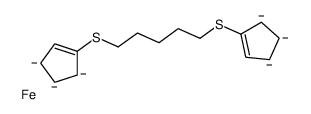 5-cyclopenta-2,4-dien-1-ylsulfanylpentylsulfanylcyclopentane,iron Structure