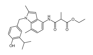 Ethyl N-[1-(4-hydroxy-3-isopropylbenzyl)-2,7-dimethyl-1H-indol-4-yl]-2-methyl-malonamate结构式