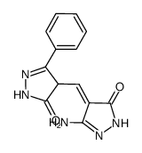 5-amino-4[(3-oxo-5-phenyl-2,4-dihydro-3H-pyrazol-4-yl)methylene]-2,4-dihydro-3H-pyrazol-3-one结构式