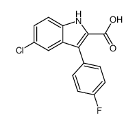 5-chloro-3-(4-fluorophenyl)-1H-indole-2-carboxylic acid结构式