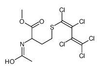 methyl 2-acetamido-4-(1,2,3,4,4-pentachlorobuta-1,3-dienylsulfanyl)butanoate结构式