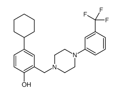 4-cyclohexyl-2-[[4-[3-(trifluoromethyl)phenyl]piperazin-1-yl]methyl]phenol结构式