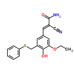 Alpha-氰基-(3-乙氧基-4-羟基-5-苯基硫代甲基)肉桂酰胺图片