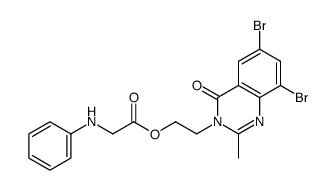 beta-(6,8-Dibromo-2-methyl-3,4-dihydro-4-oxoquinazolin-3-yl)ethyl anil inoacetate Structure
