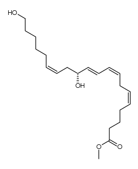 (R,5Z,8Z,10E,14Z)-methyl 12,20-dihydroxyicosa-5,8,10,14-tetraenoate结构式
