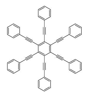 1,2,3,4,5,6-hexakis(2-phenylethynyl)benzene结构式